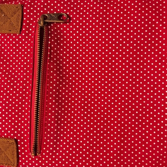 American Eagle Outfitters pink and white polka-dot, brown  tote bag - Picture 3 of 7